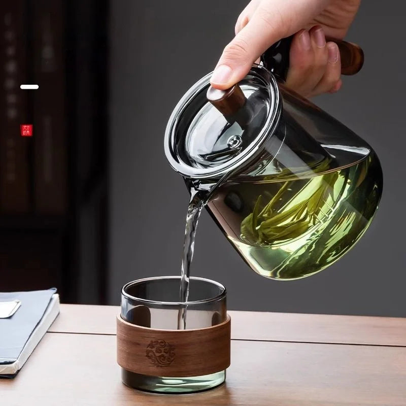 Glass Pyrex Teapot & Teacup Set