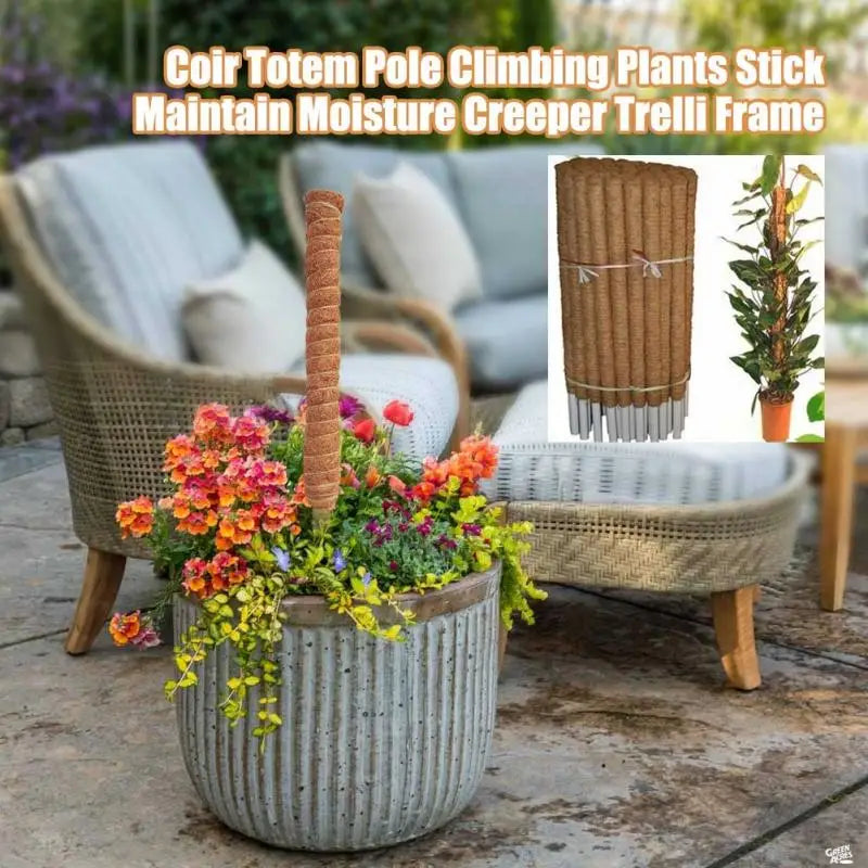 Plant Climbing Coir Totem Pole Safe Gardening Coconut Stick For Climbing Plants Vines And Creepers